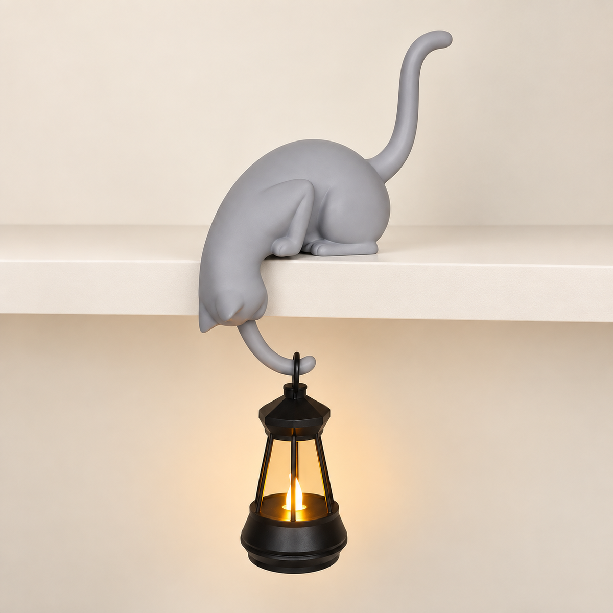 Reading Cat Shelf Lamp