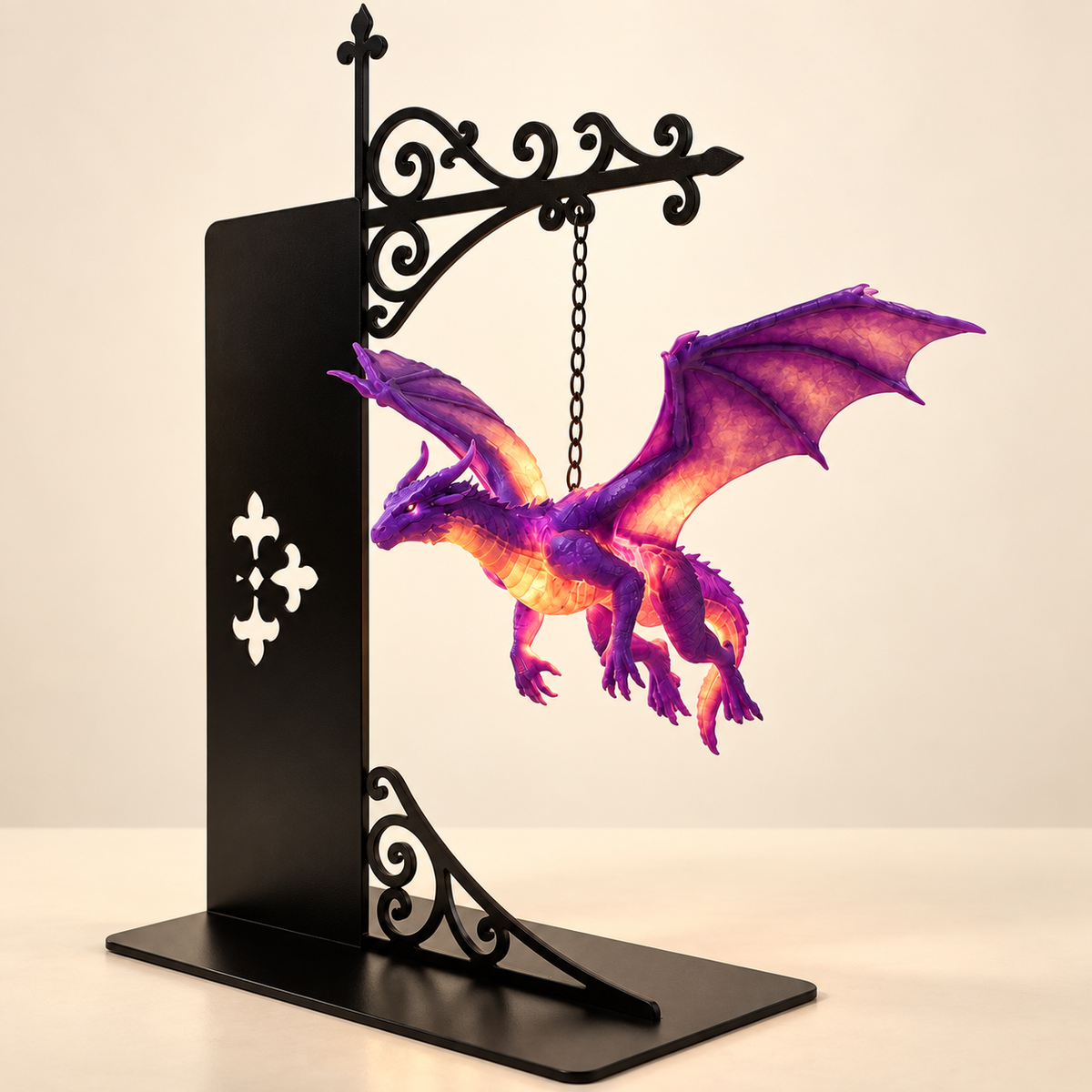 Violet Dragon Shelf Lamp
